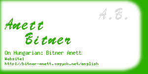 anett bitner business card